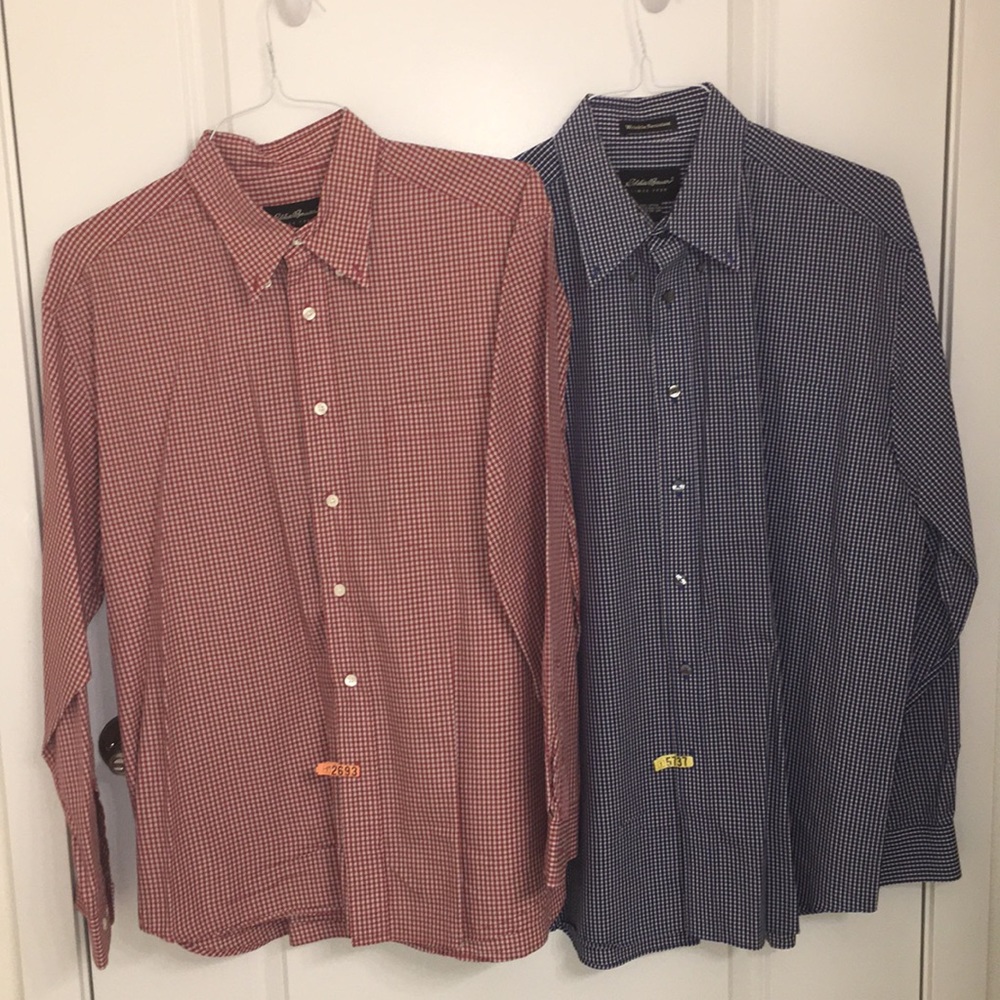 TWO MEN’S BUTTON DOWN DRESS SHIRTS-Bundled